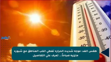 طقس الغد: موجة شديدة الحرارة تغطي أغلب المناطق مع شبورة مائية صباحاً… تعرف على التفاصيل